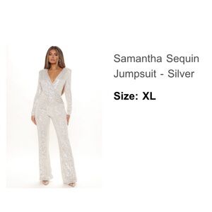 Sequin Silver Jumpsuit